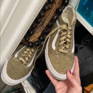 Lurex gold glitter old skool vans